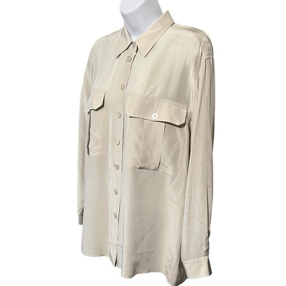 VTG Jones New York 100% Silk Sheer Blouse 8 Ivory Old Money Elegant Minimalist - Picture 5 of 8